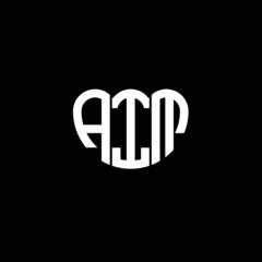Fototapeta na wymiar AIM letter logo design on black background. AIM creative initials letter logo concept. AIM letter design. 