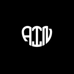 Fototapeta na wymiar AIN letter logo design on black background. AIN creative initials letter logo concept. AIN letter design. 