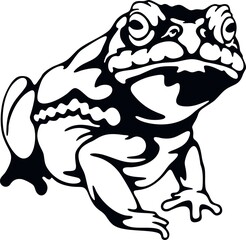 Frog - Amphibians of the wild. Wildlife stencil. Pet and tropical animal.