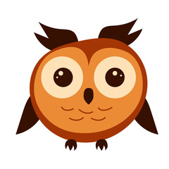 Cute round owl. Cartoon character for site, infographics, video, animation, websites, emails, newsletters, reports, comics
