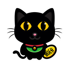 cute black cat brings good luck