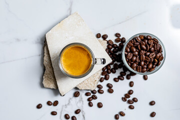 top view espresso shot