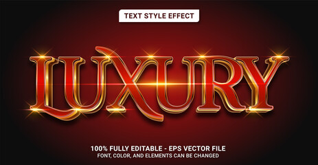 Text Style with Luxury Red Theme. Editable Text Style Effect.