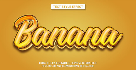 Text Style with Banana Theme. Editable Text Style Effect.