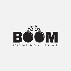 Letter boom logo design vector pictogram