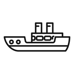 Sea cargo ship icon outline vector. Planet climate