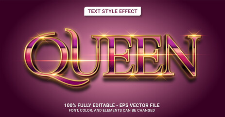Text Style with Queen Theme. Editable Text Style Effect.