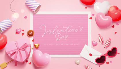 Valentine's Day love letter banner