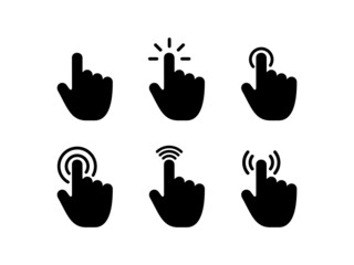 Fototapeta premium Cursor simple flat icon set vector illustration. Click simple flat icon set vector illustration.