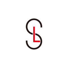 letter sl simple geometric thin line logo vector