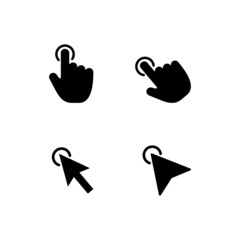 Cursor simple flat icon set vector illustration. Click simple flat icon set vector illustration.