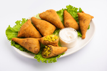 Bread Samosa with ketchup