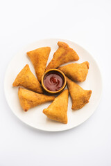 Bread Samosa with ketchup