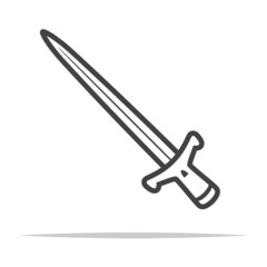 Medieval sword icon transparent vector isolated