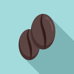 Coffee bean icon flat vector. Espresso drink
