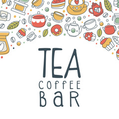 Tea and Coffee Bar Advertising Banner Vector Template