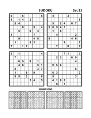 Fototapeta Four sudoku puzzles of comfortable medium level. Set 21. Answers included.
 obraz