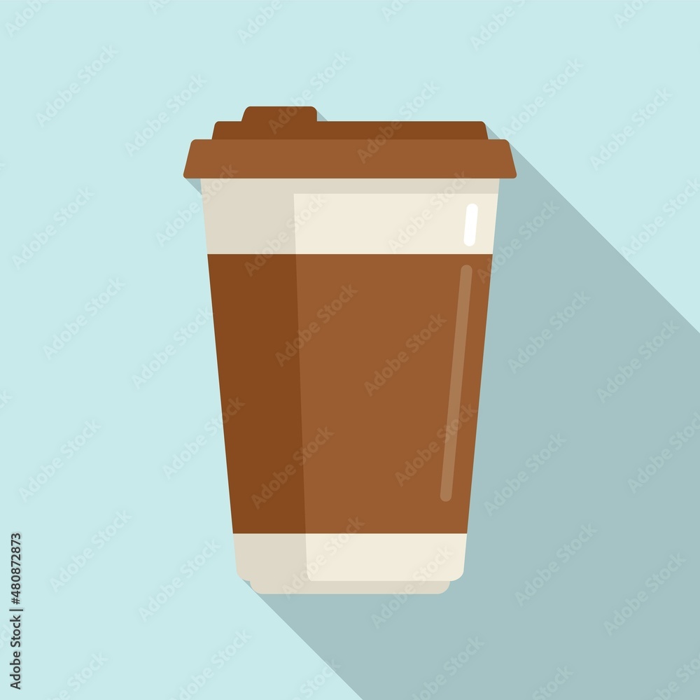 Wall mural milk coffee cup icon flat vector. espresso drink