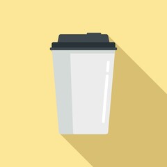 Aroma coffee cup icon flat vector. Espresso drink