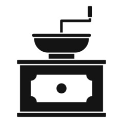 Old coffee grinder icon simple vector. Restaurant drink