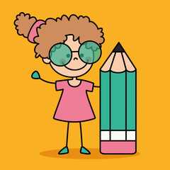 Hand Drawn Funny Cartoon Student