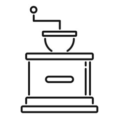 Wood coffee grinder icon outline vector. Restaurant drink