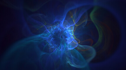 3D rendering abstract colorful fractal light background