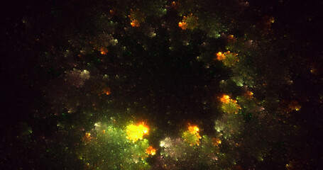 3D rendering abstract colorful fractal light background