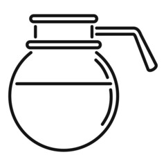 Round coffee pot icon outline vector. Hot espresso