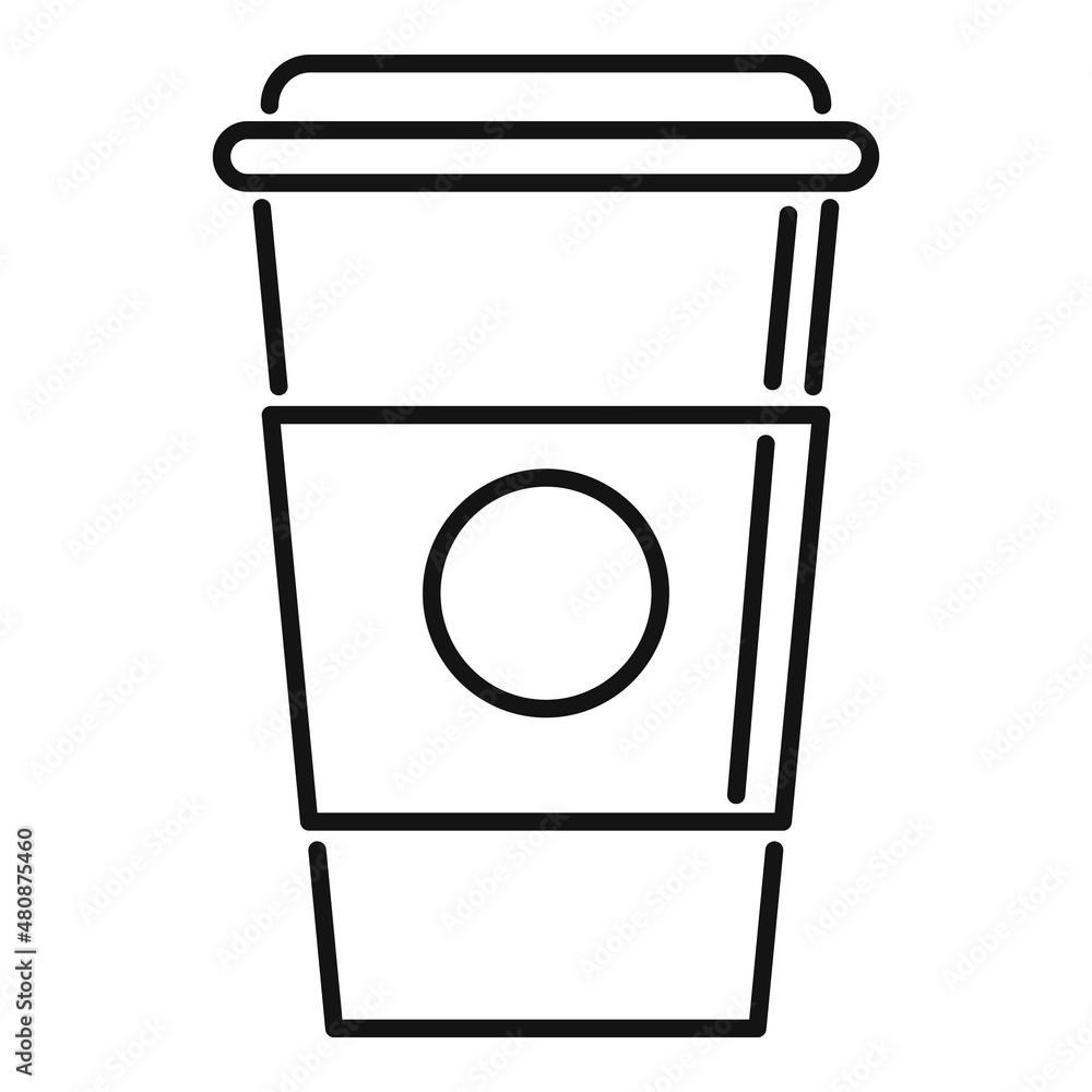 Wall mural milk coffee cup icon outline vector. morning bean