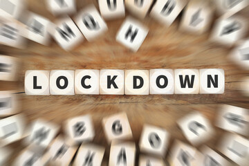 Lockdown coronavirus vaccine corona virus COVID-19 Covid dice concept