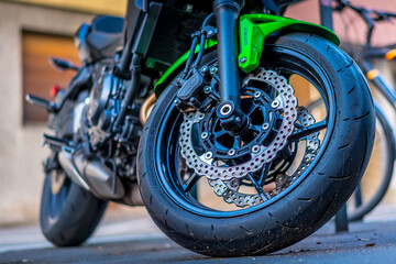 Vorderrad eines Motorads