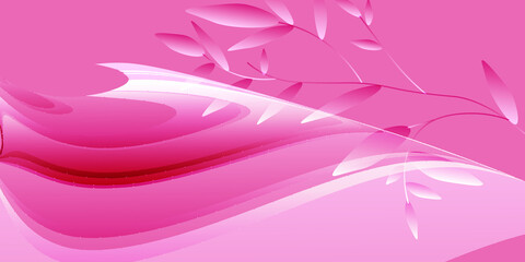 soft pink background with leaves