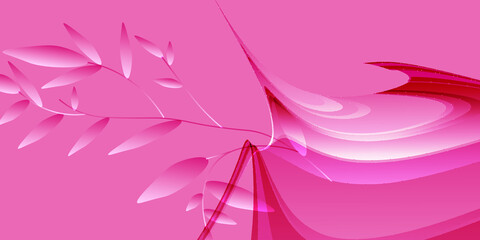 Fototapeta na wymiar soft pink background with leaves