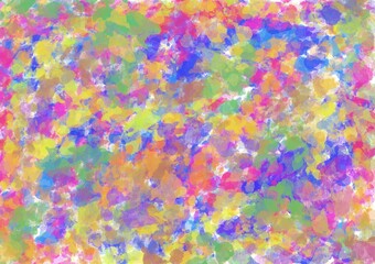 Abstract art background with vibrant colors. Watercolor painting on canvas with blue, green and purple brush strokes.
