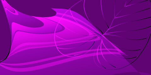 Purple background with leaves