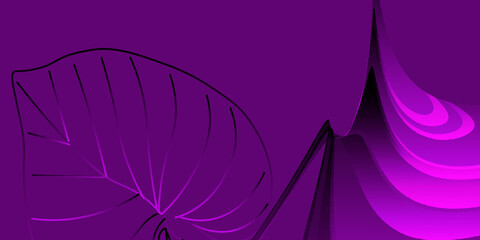 Purple background with leaves
