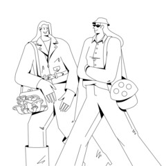 Girls walking with handbags made of mycelium leather, a bio-based sustainable alternative.