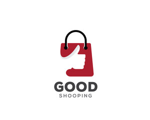 good like hand thumbs up shopping bag logo template illustration inspiration