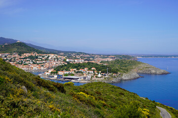 Fototapeta na wymiar mediterranean vermeille coast in south sea beach french Pyrenees Orientales in Languedoc-Roussillon France