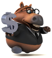 Naklejka premium Fun horse - 3D Illustration