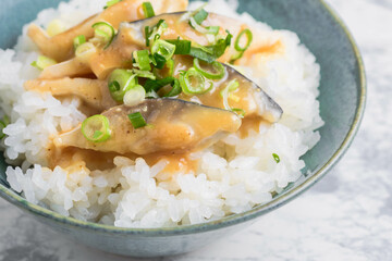 鯖の胡麻味噌どんぶり