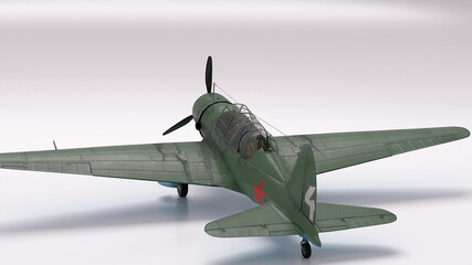 3d Illustration. Su-2 soviet light bomber - 480880261