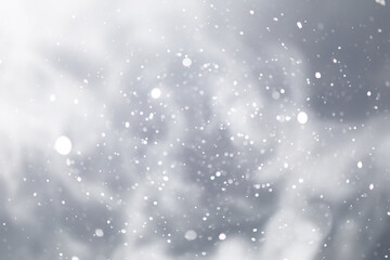 blue snowfall bokeh background, abstract snowflake background on blurred abstract blue