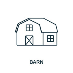 Barn icon. Line element from farming collection. Linear Barn icon sign for web design, infographics and more.
