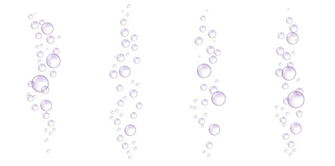 Underwater hissing air bubbles. Carbonated drink. Vector illustration.