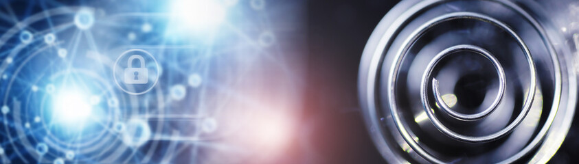 Metal spiral. The concept of endless turns. Golden ratio. The concept of memories and life path.