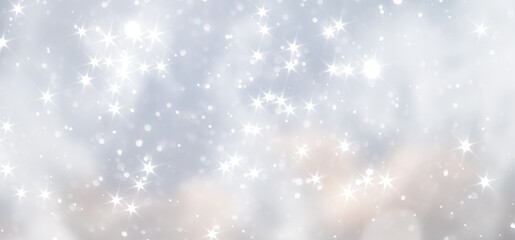 blue snowfall bokeh background, abstract snowflake background on blurred abstract blue