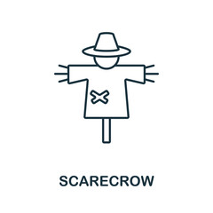 Scarecrow icon. Line element from farming collection. Linear Scarecrow icon sign for web design, infographics and more.