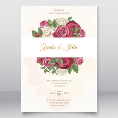 Wedding invitation card design with floral